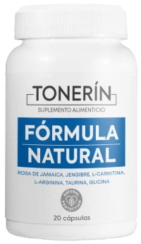 Frasco Tonerin cápsulas cardiovasculares 20 unidades — Rosa de Jamaica, Jengibre, L-Carnitina, L-Arginina, Taurina, Glicina para hipertensión en Guatemala