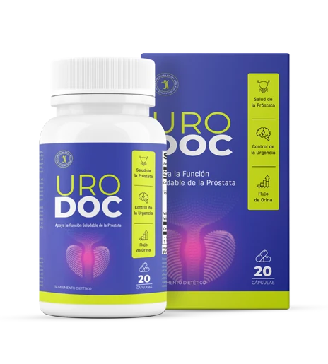 Frasco Urodoc 20 cápsulas — Semilla de Calabaza, Ortiga, Licopeno, Vitamina C y β-sitosterol para apoyo prostático en Guatemala